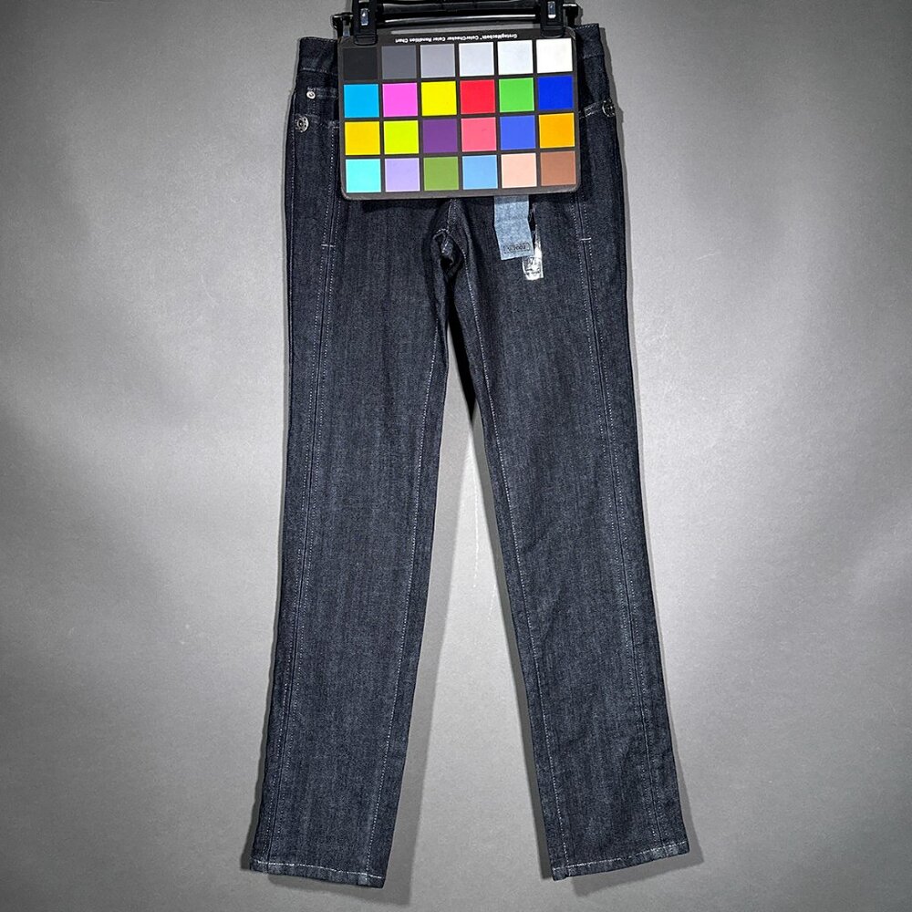 Boom Boom Jeans Dark Wash Denim With Silver Threads Juniors Size 7 - Picture 15 of 15